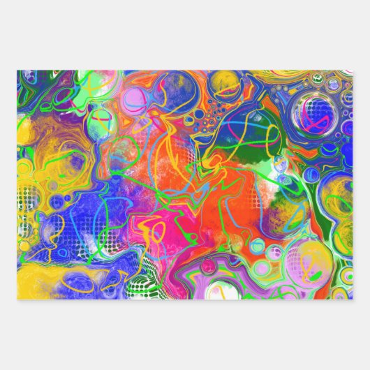 Disco Ball Electricity Marble Fluid Art Birthday Inpakpapier Vel (Voorkant 3)