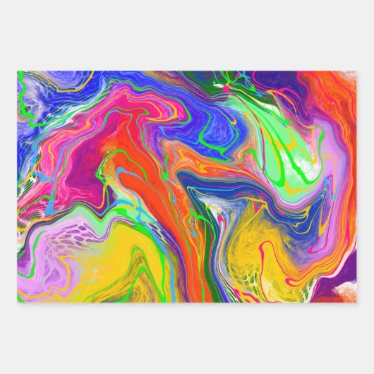 Disco Ball Electricity Marble Fluid Art Birthday Inpakpapier Vel (Voorkant 2)