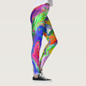 Disco Ball Electricity Marble Fluid Art Leggings (Rechts)