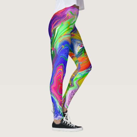 Disco Ball Electricity Marble Fluid Art Leggings (Rechts)