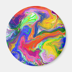 Disco Ball Electricity Marble Fluid Art Magneet