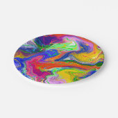 Disco Ball Electricity Marble Fluid Art Papieren Bordje (Gekanteld)