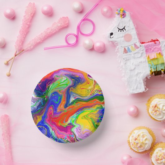 Disco Ball Electricity Marble Fluid Art Papieren Kommen (Feest)