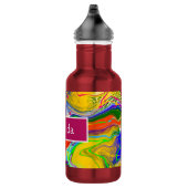 Disco Ball Electricity Marble Fluid Art Waterfles (Rechts)