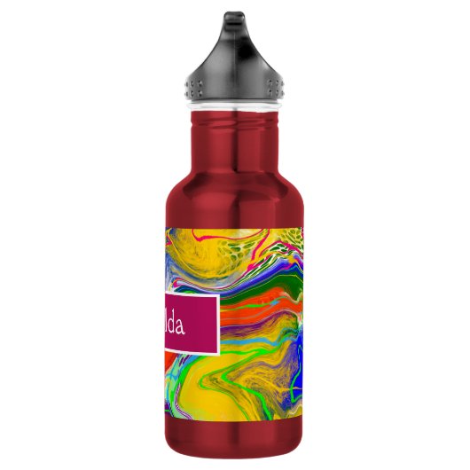 Disco Ball Electricity Marble Fluid Art Waterfles (Rechts)