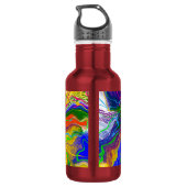 Disco Ball Electricity Marble Fluid Art Waterfles (Achterkant)