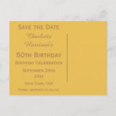 Disco Ball en Roller Schaatsen 50e Save The Date Aankondigingskaart (Achterkant)