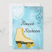 Disco Ball en Roller Schaatsen Sweet Sixteen Kaart (Voorkant)