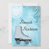 Disco Ball en Roller Schaatsen Sweet Sixteen Kaart (Voorkant)
