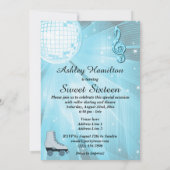 Disco Ball en Roller Schaatsen Sweet Sixteen Kaart (Achterkant)