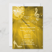 Disco Ball en Sparkle Heels Gouden Bachelorette Kaart (Achterkant)