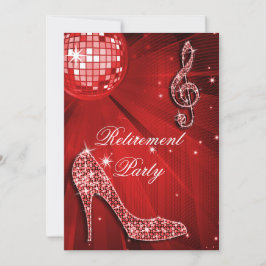 Disco Ball en Sparkle Heels Red Retirement Kaart