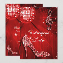 Disco Ball en Sparkle Heels Red Retirement Kaart