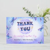 Disco Ball Eras Verjaardagsfeestje Dank je kaart (Staand voorkant)