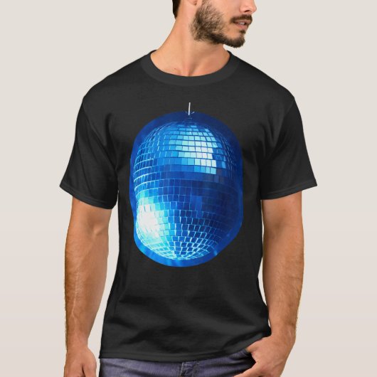 Disco Ball Fever Silver en Blue Glitter Ball Danc T-shirt (Voorkant)