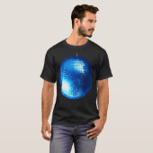 Disco Ball Fever Silver en Blue Glitter Ball Danc T-shirt (Voorkant volledig)