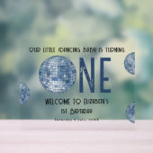 Disco Ball First Year 1st Birthday Party Acryl Bord (Neutraal)