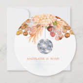 Disco Ball Floral Elegante Chique Huwelijksrepetit Kaart (Achterkant)