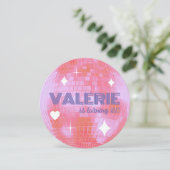 Disco Ball Gelukkige Verjaardag uitnodiging (Staand voorkant)