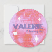 Disco Ball Gelukkige Verjaardag uitnodiging (Voorkant)