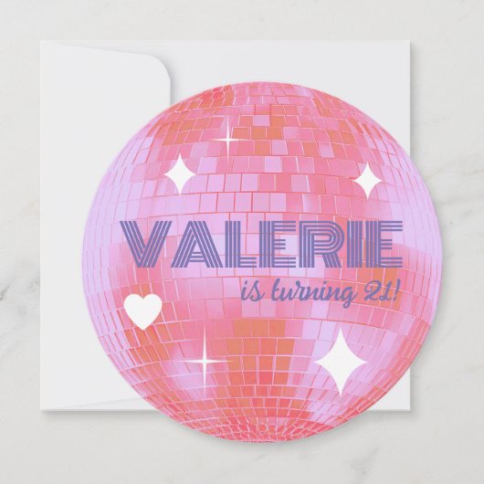 Disco Ball Gelukkige Verjaardag uitnodiging (Voorkant)