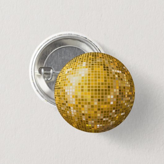 Disco Ball Gold Button (Voorkant /achterkant)