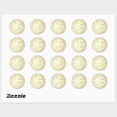 Disco Ball Gold Classic Round Sticker (Vel)