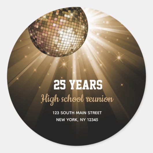 Disco ball gold ronde sticker (Voorkant)