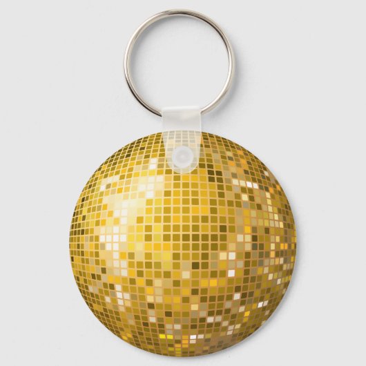 Disco Ball Gold Sleutelhanger (Voorkant)