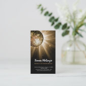 Disco ball gold visitekaartje (Staand voorkant)