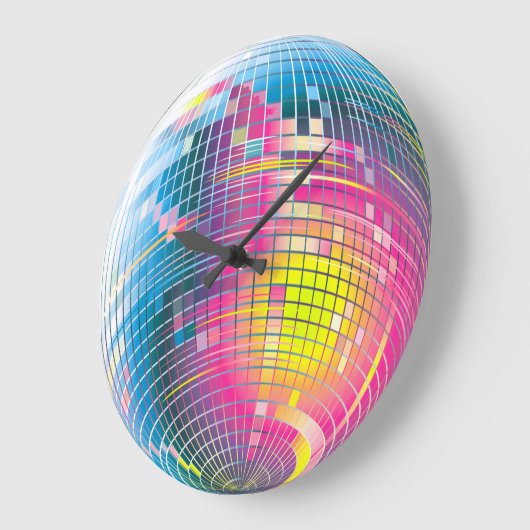 Disco Ball grafische ontwerpwandklok Grote Klok (Hoek)