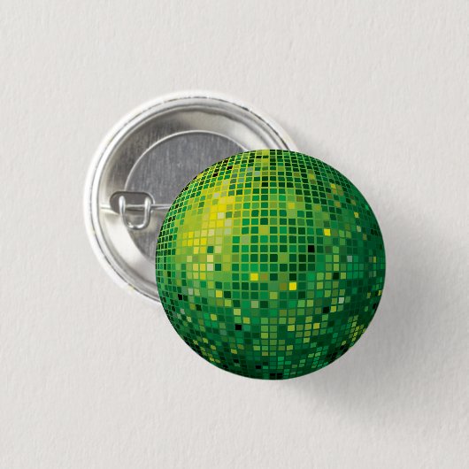 Disco Ball Green Button (Voorkant /achterkant)