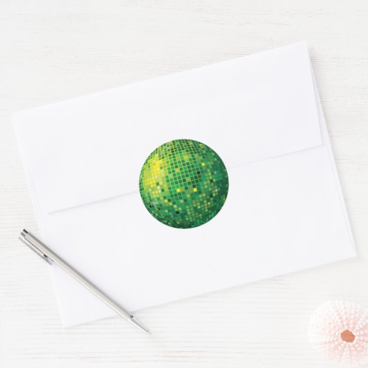 Disco Ball Groene Sticker (Envelop)