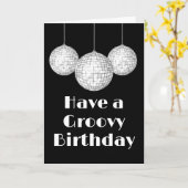 Disco Ball Groovy Birthday Greeting Kaart (Gele Bloem)