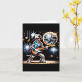 Disco Ball Guitar Dalmatian Dog Men Women Kids Kaart (Gele Bloem)