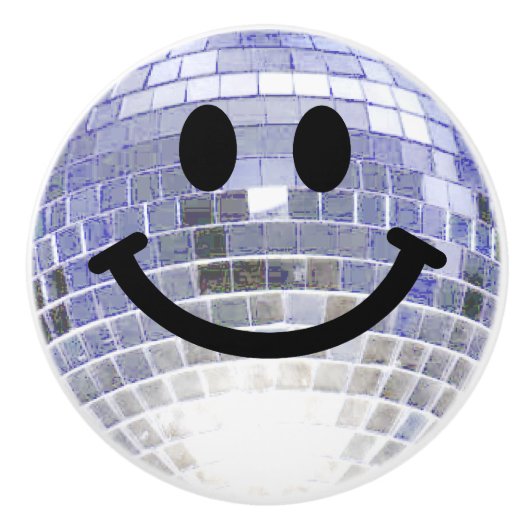 Disco Ball Happy Keramische Knop (Voorkant)