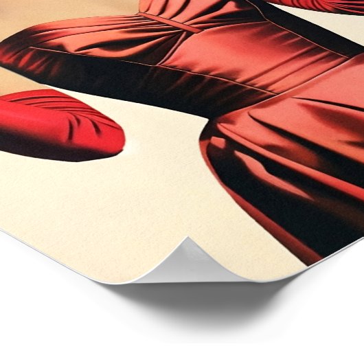 Disco Ball Head Vrouw Wall Art, Glam Retro Party Poster (Hoek)