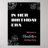 Disco Ball in haar verjaardag tijdperk welkomsttek Poster (Voorkant)