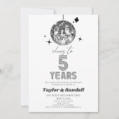 Disco Ball juicht naar 5 jaar bruiloft Jubileum Kaart (Voorkant)