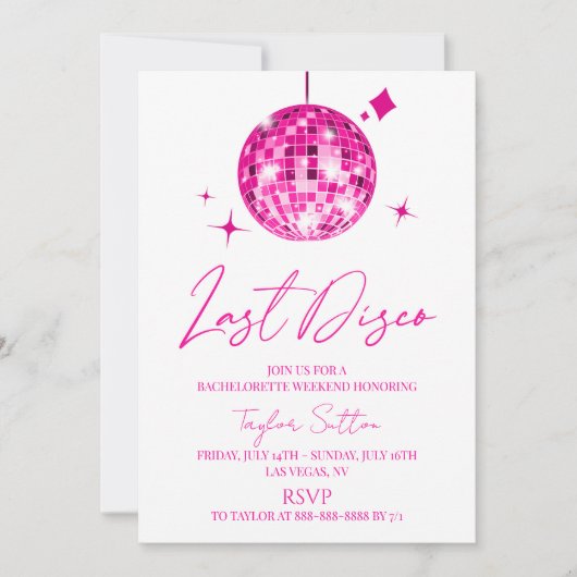 Disco Ball Laatste Disco Bachelorette Weekend Part Kaart (Voorkant)