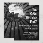 Disco Ball Las Vegas Uitnodigingen voor verjaardag (Voorkant / Achterkant)