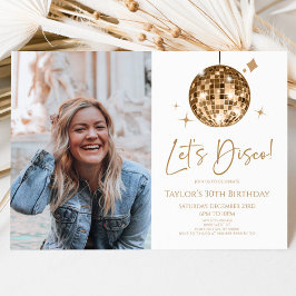 Disco Ball Laten we Disco Custom Foto Verjaardagsf Kaart