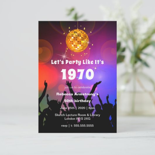 Disco Ball | Laten we feesten zoals het is | Geboo Kaart (Staand voorkant)