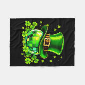 Disco Ball Leprechaun Hat Irish Shamrock St Patric Fleece Deken (Voorkant (Horizontaal))