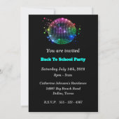 Disco Ball Let's Party Custom Invitation Kaart (Achterkant)
