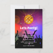 Disco Ball Let's Party  | Geboortedag Kaart (Voorkant)