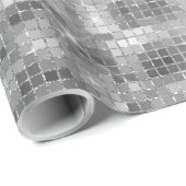 Disco Ball Light Zilveren look inpakpapier (Rol Hoek)