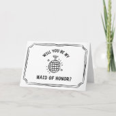 Disco Ball Maid of Honor-voorstel | Leuk en trendy Kaart (Voorkant)