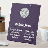 Disco Ball Menu Reclamebord Met Voetstuk (Insitu)