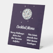 Disco Ball Menu Reclamebord Met Voetstuk (Voorkant)